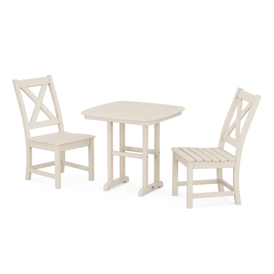 POLYWOOD Braxton Side Chair 3-Piece Dining Set in Sand