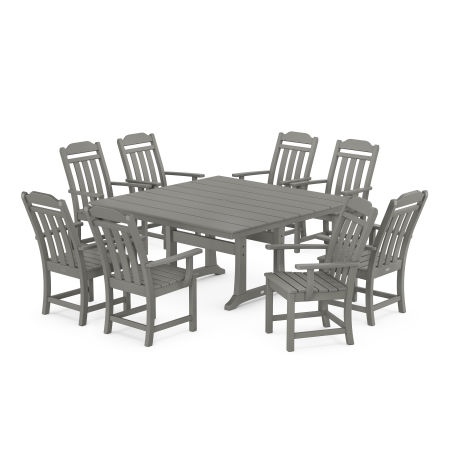 Country Living 9-Piece Square Farmhouse Dining Set with Trestle Legs