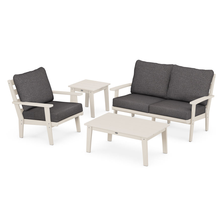 POLYWOOD Grant Park 4-Piece Deep Seating Set in Sand / Ash Charcoal