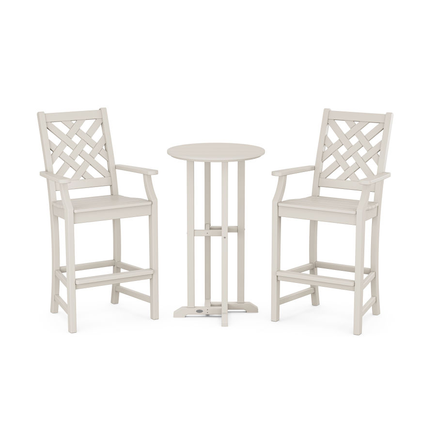 POLYWOOD Wovendale 3-Piece Farmhouse Bar Set in Sand