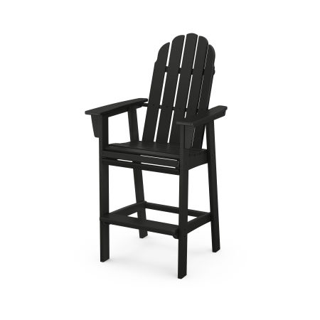 Vineyard Curveback Adirondack Bar Chair in Black