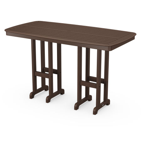 POLYWOOD Nautical 37" x 72" Bar Table in Mahogany