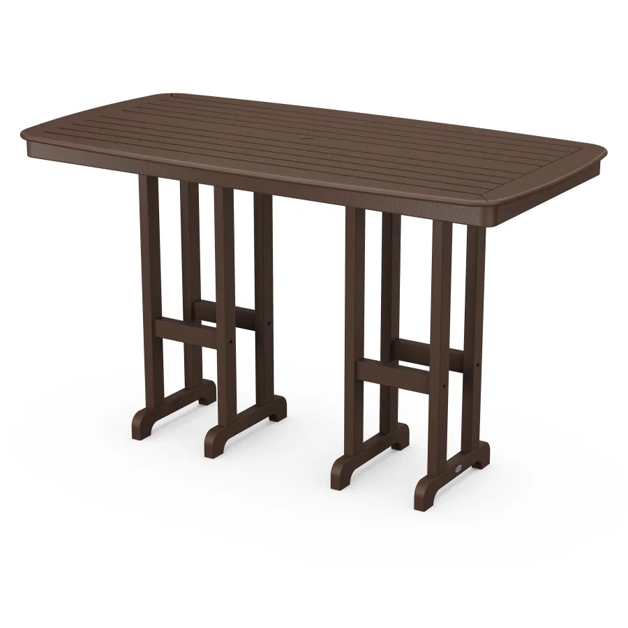 POLYWOOD Nautical 37" x 72" Bar Table in Mahogany