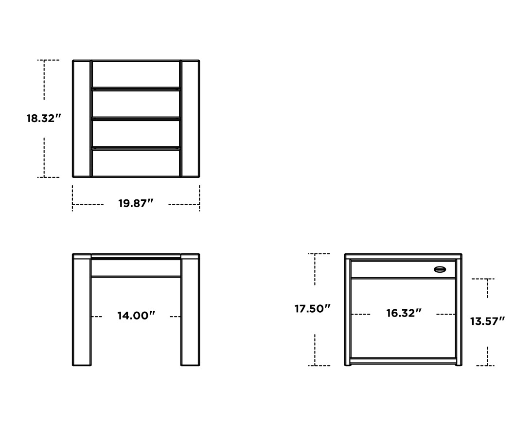 Dimensions for EDGE End Table