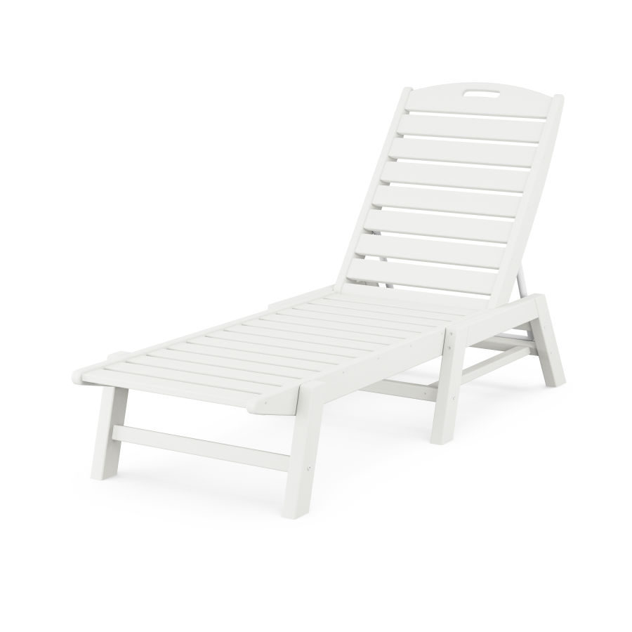 POLYWOOD Nautical Chaise in Vintage White