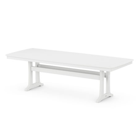 Nautical Trestle 39" x 97" Dining Table in White
