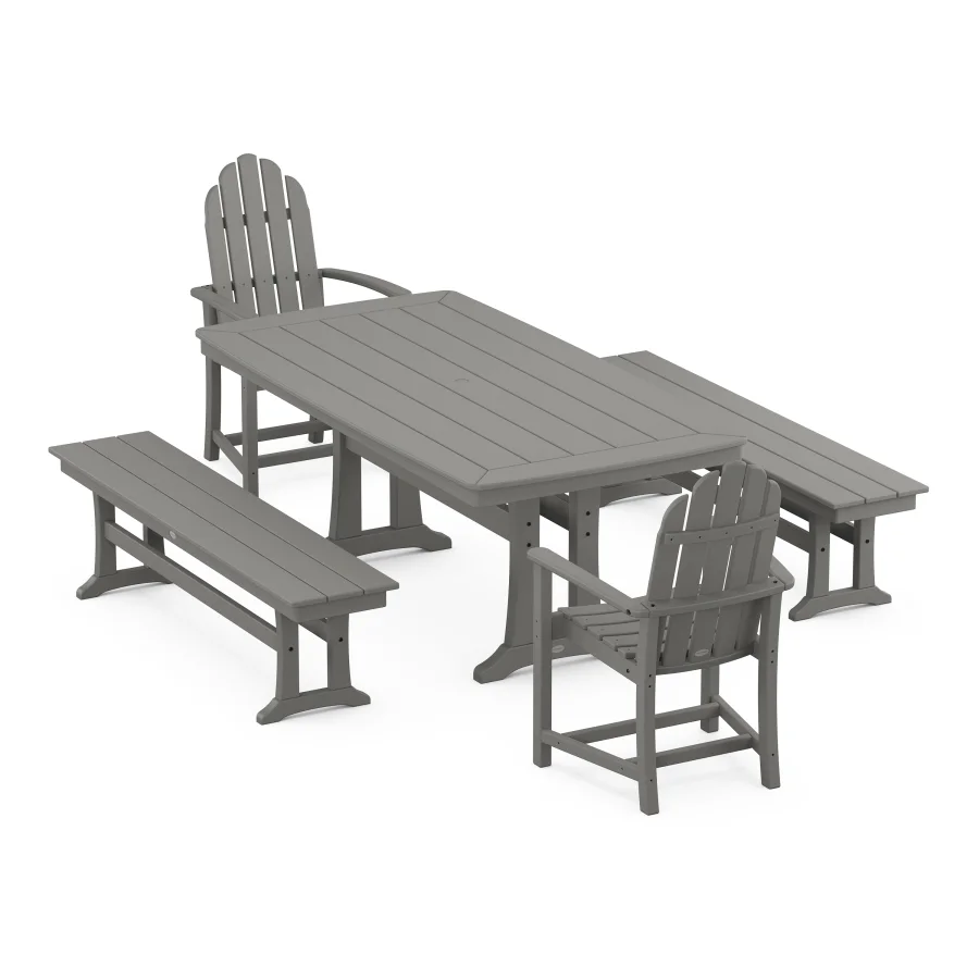 POLYWOOD Classic Adirondack 5-Piece Dining Set with Trestle Legs