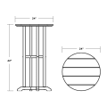 Thumbnail for 24" Round Farmhouse Bar Bistro Table