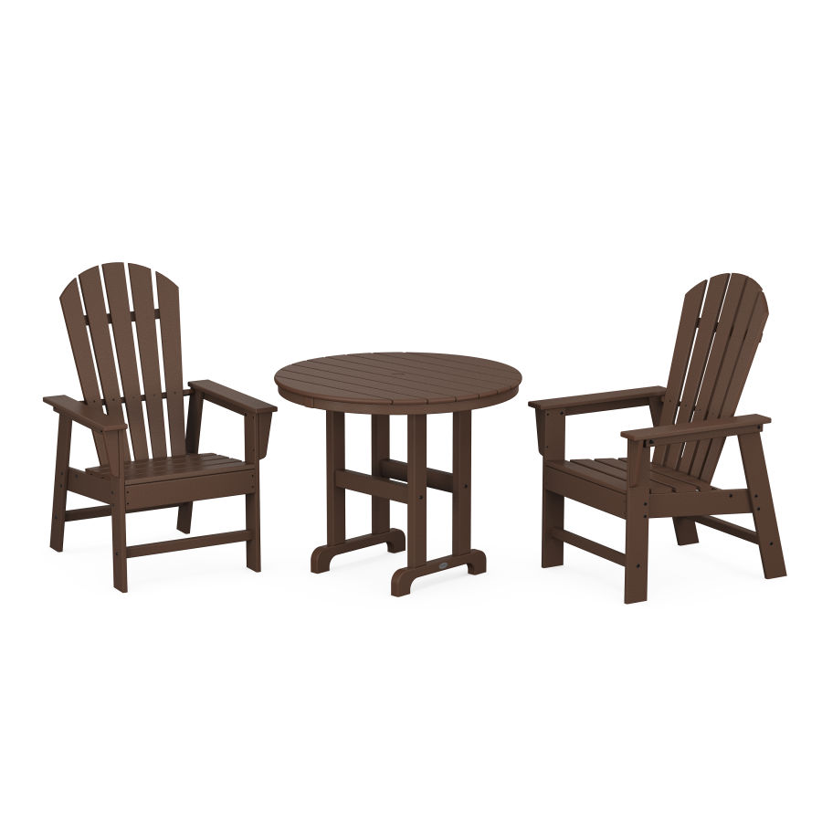 POLYWOOD South Beach 3-Piece Round Dining Set in Mahogany