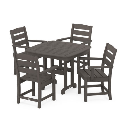 Lakeside 5-Piece Arm Chair Dining Set in Vintage Coffee