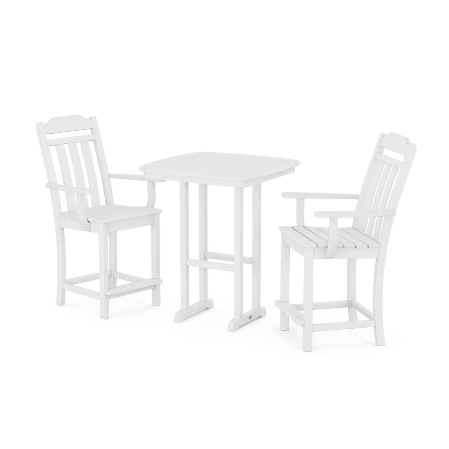 POLYWOOD Country Living 3-Piece Counter Set in White