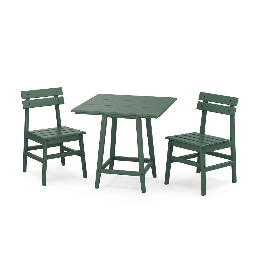 POLYWOOD Modern Studio Plaza Chair 3-Piece Bistro Dining Set in Green