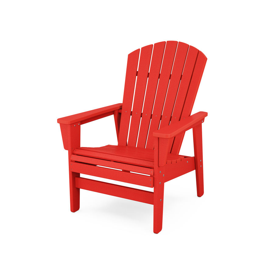 POLYWOOD Nautical Grand Upright Adirondack Chair in Sunset Red
