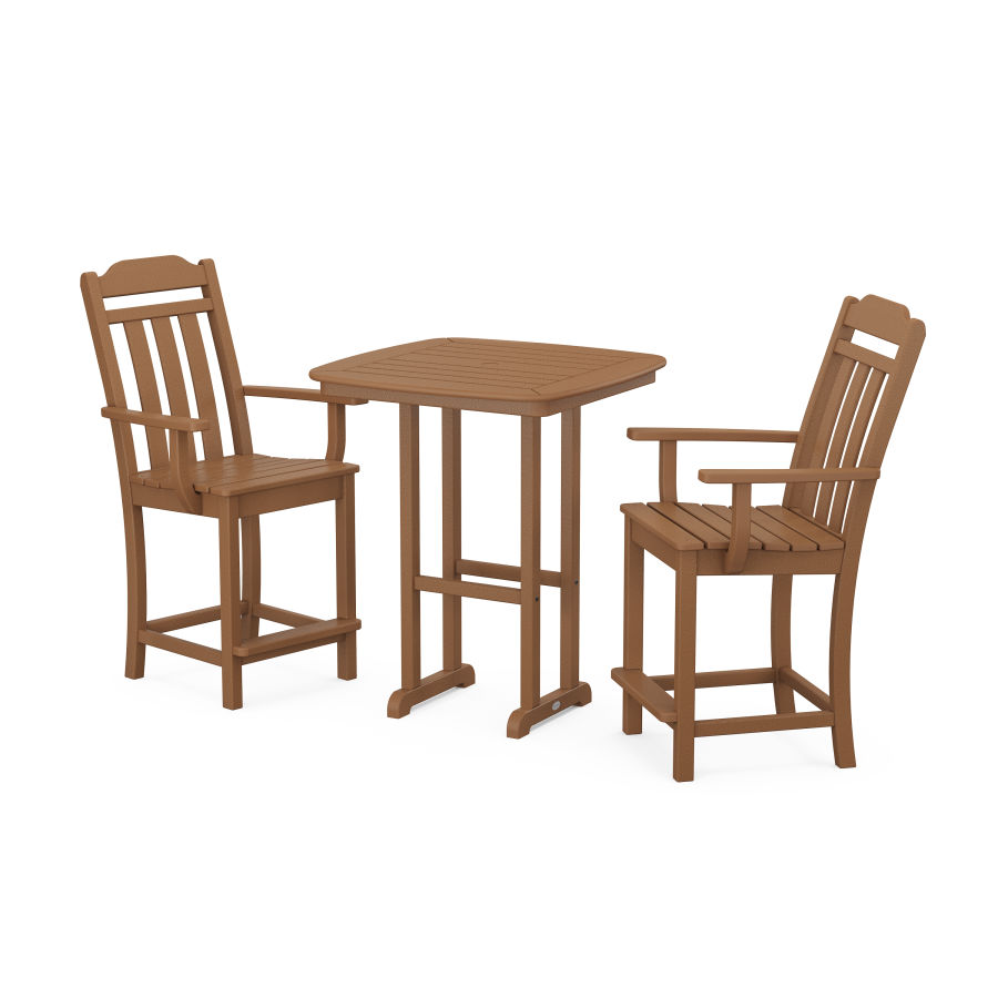 POLYWOOD Country Living 3-Piece Counter Set in Teak