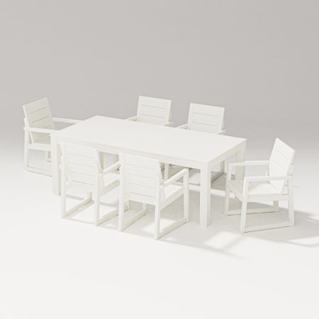 Elevate 7-Piece Parsons Table Dining Set in Vintage White