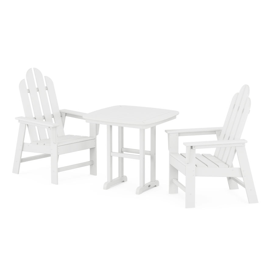 POLYWOOD Long Island 3-Piece Dining Set in White