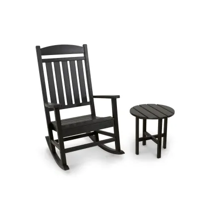 POLYWOOD Classics 2-Piece Rocker Set in Black