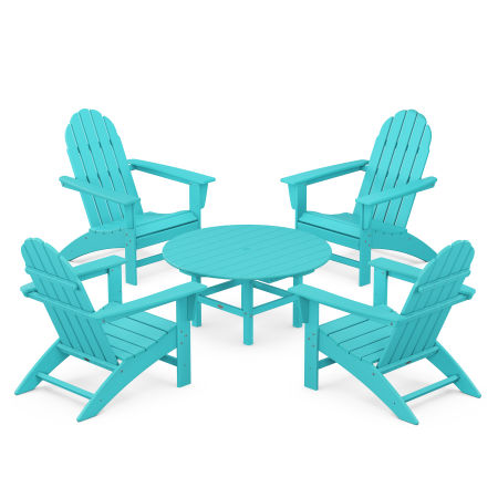Vineyard 5-Piece Adirondack Chair Conversation Set in Aruba