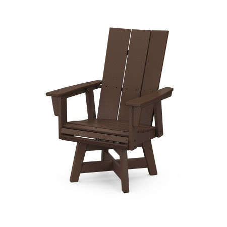 Modern Adirondack Swivel Dining Chair in Mahogany