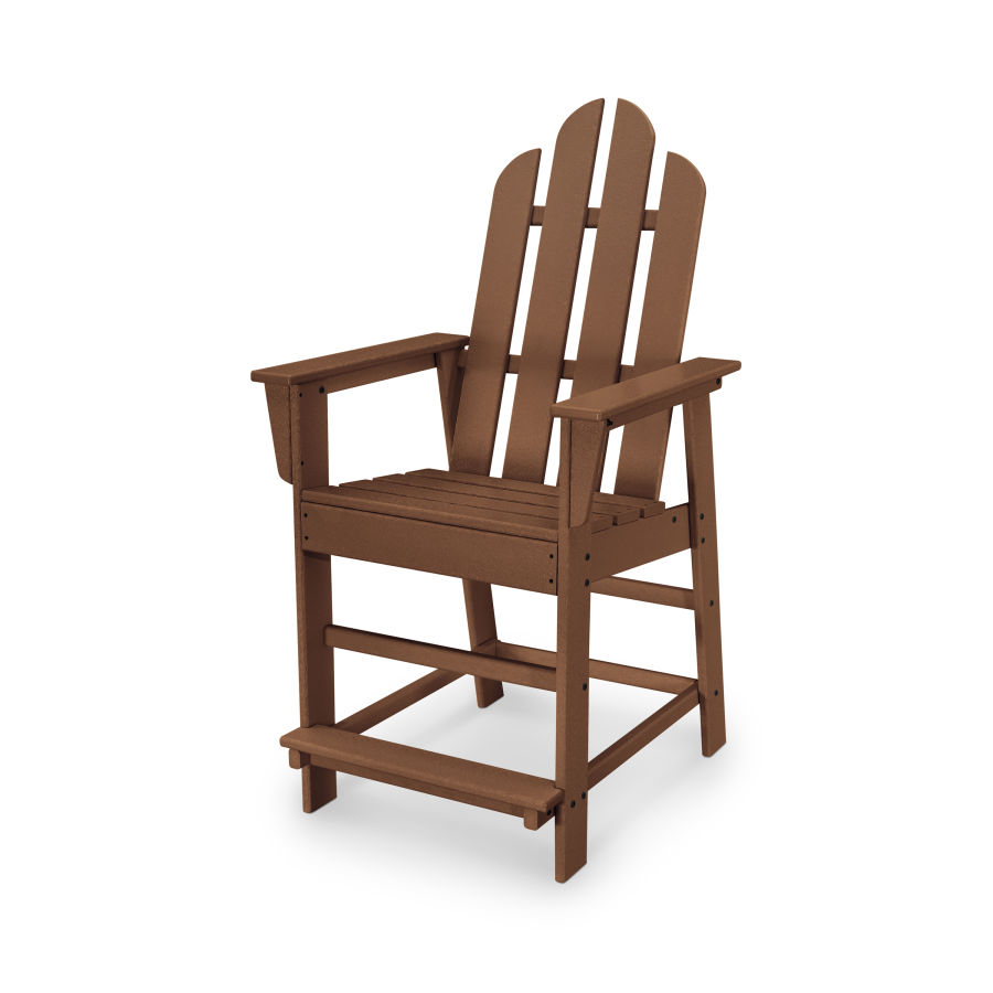 POLYWOOD Long Island Counter Chair in Teak