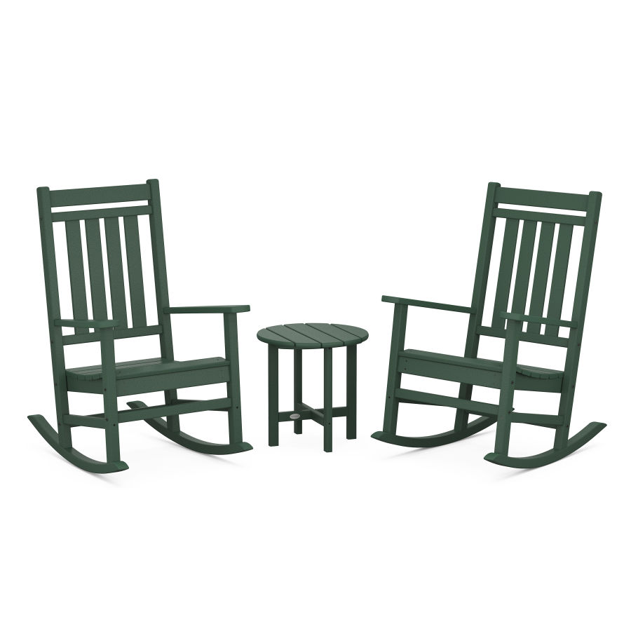 POLYWOOD Estate 3-Piece Rocking Chair Set in Green