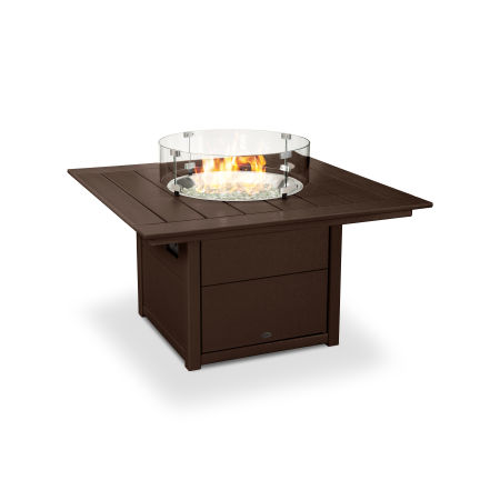POLYWOOD Square 42" Fire Pit Table in Mahogany