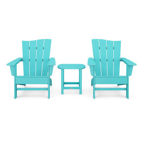 Wave 3-Piece Adirondack Chair Set