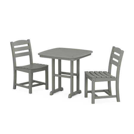 La Casa Café Side Chair 3-Piece Dining Set in Slate Grey