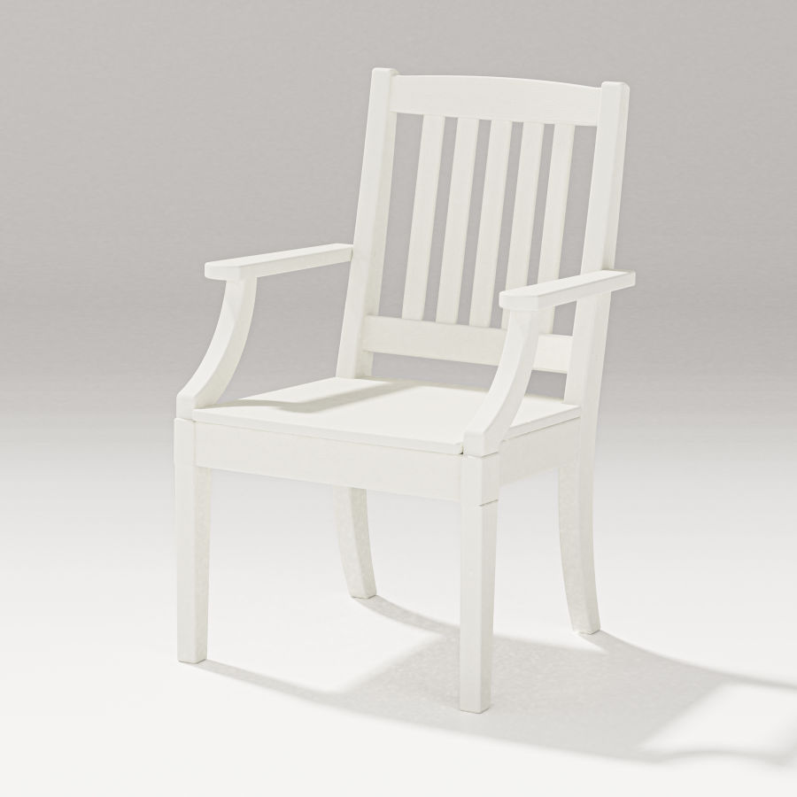 POLYWOOD Estate Dining Arm Chair in Vintage White