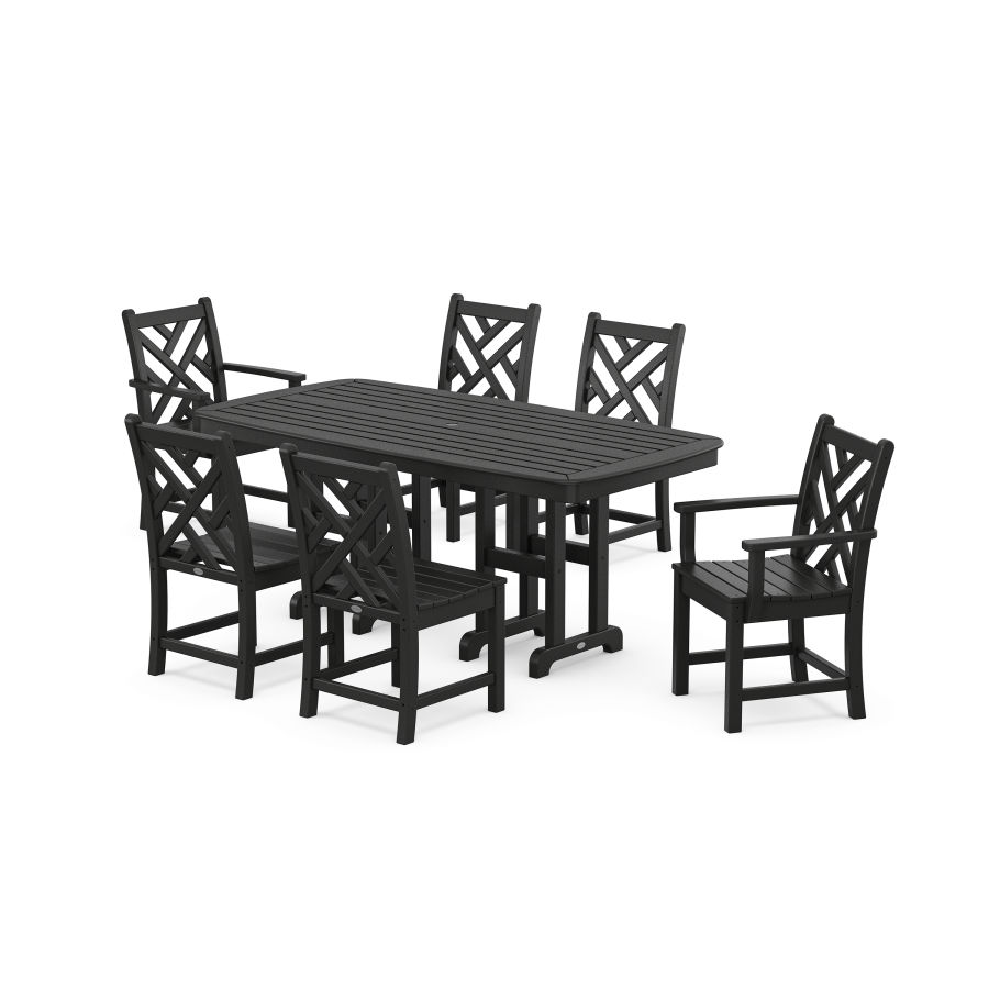 POLYWOOD Chippendale 7-Piece Dining Set in Black