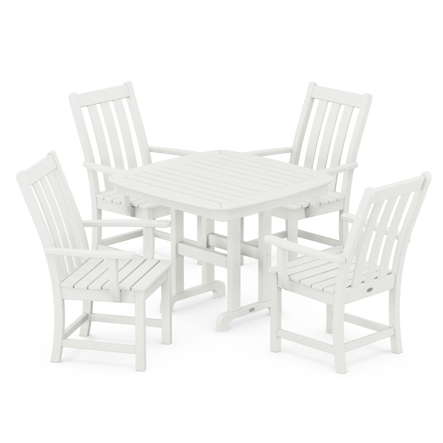 POLYWOOD Vineyard 5-Piece Arm Chair Dining Set in Vintage White