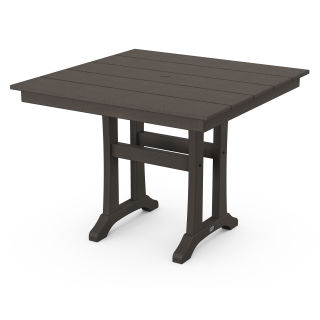 POLYWOOD Farmhouse Trestle 37" Dining Table in Vintage Finish