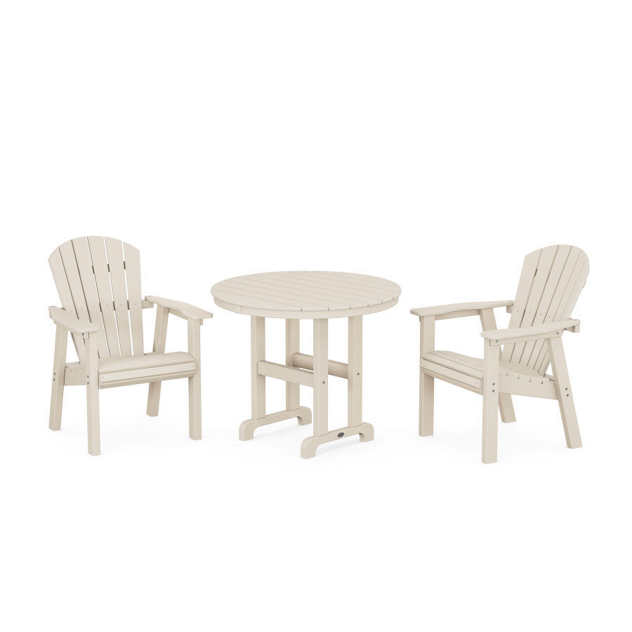 POLYWOOD Seashell 3-Piece Round Dining Set in Sand