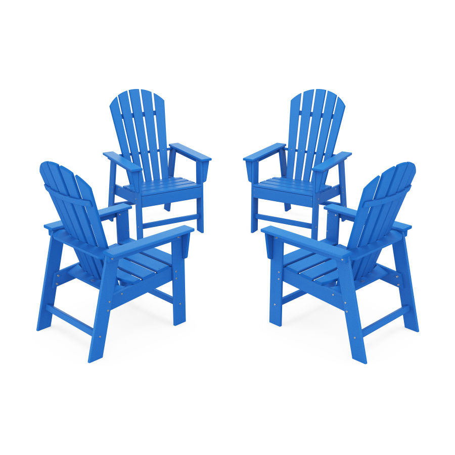 POLYWOOD 4-Piece South Beach Casual Chair Conversation Set in Pacific Blue