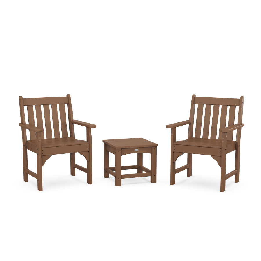 POLYWOOD Vineyard 3-Piece Garden Chair Set in Teak