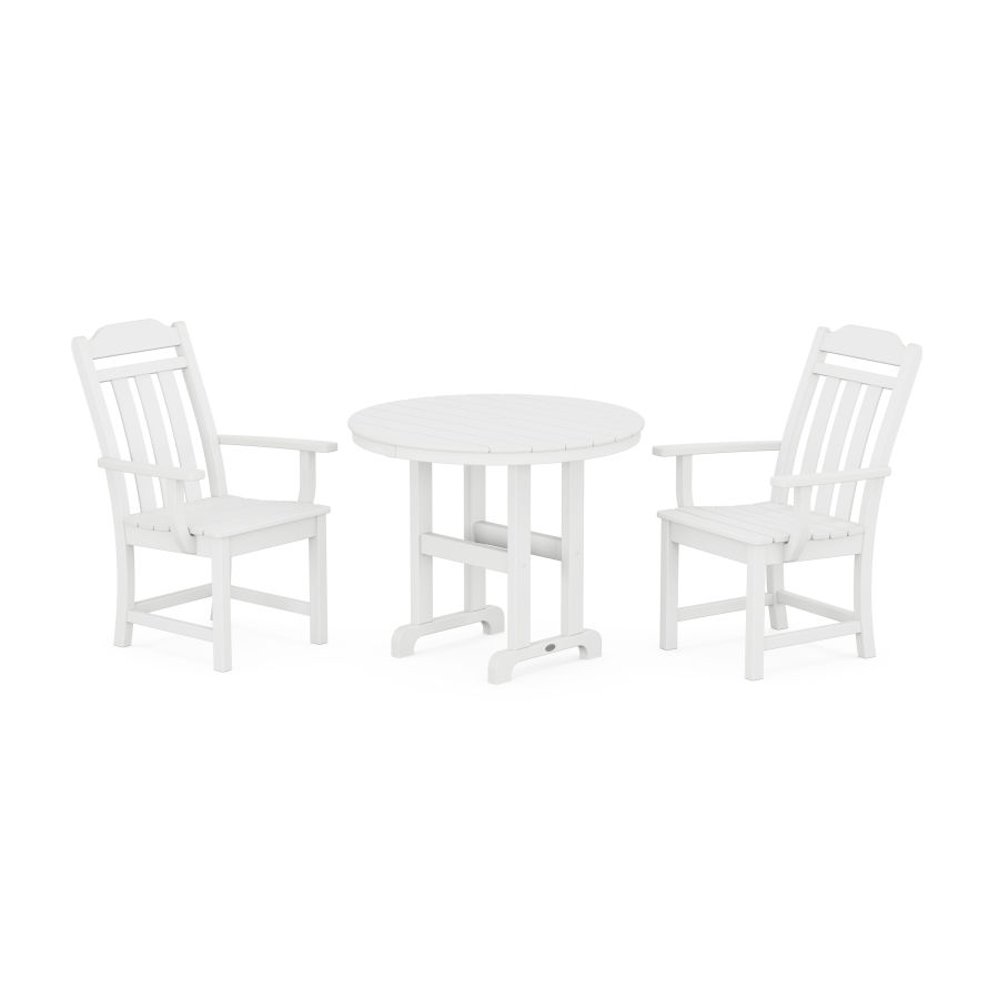POLYWOOD Country Living 3-Piece Farmhouse Dining Set in White