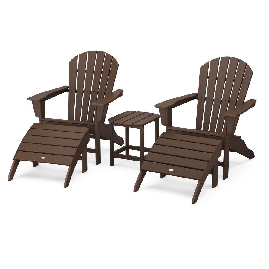 POLYWOOD South Beach Adirondack 5-Piece Set in Mahogany