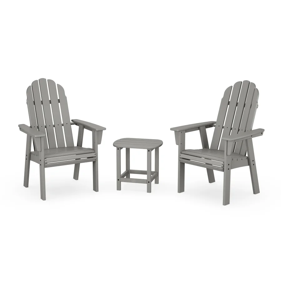 POLYWOOD Vineyard 3-Piece Curveback Upright Adirondack Chair Set