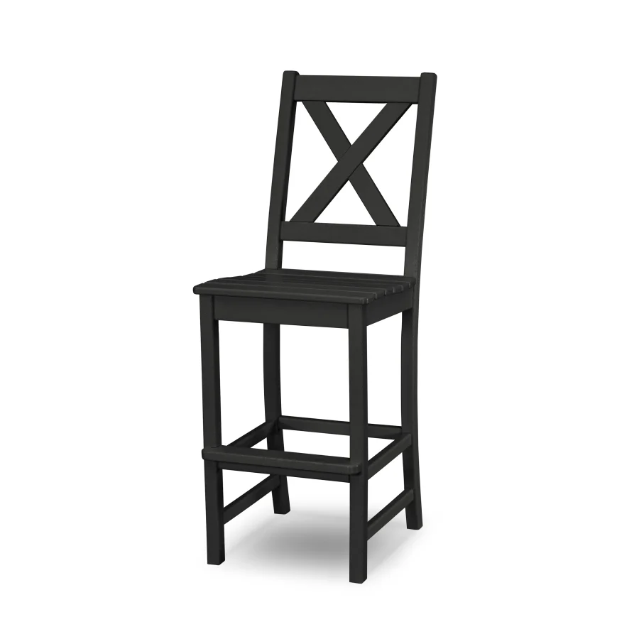 POLYWOOD Braxton Bar Side Chair in Black