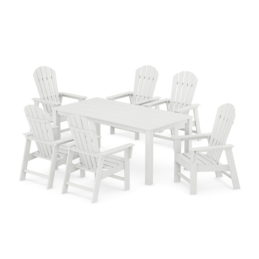 POLYWOOD South Beach 7-Piece Parsons Dining Set in White