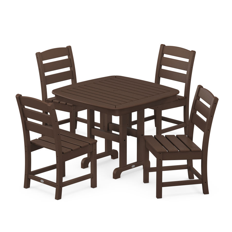 POLYWOOD Lakeside 5-Piece Side Chair Dining Set in Mahogany
