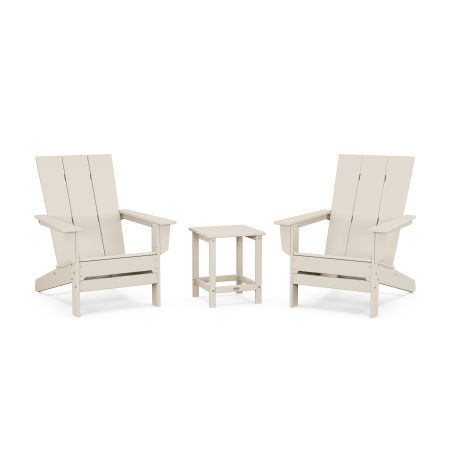 POLYWOOD 3-Piece Modern Studio Adirondack Set in Sand