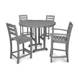 POLYWOOD® La Casa Café 5-Piece Round Farmhouse Counter Dining Set ...