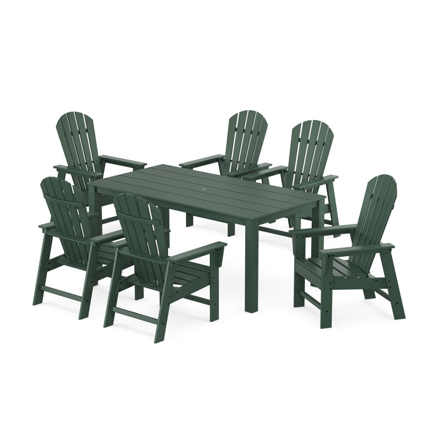 POLYWOOD South Beach 7-Piece Parsons Dining Set in Green