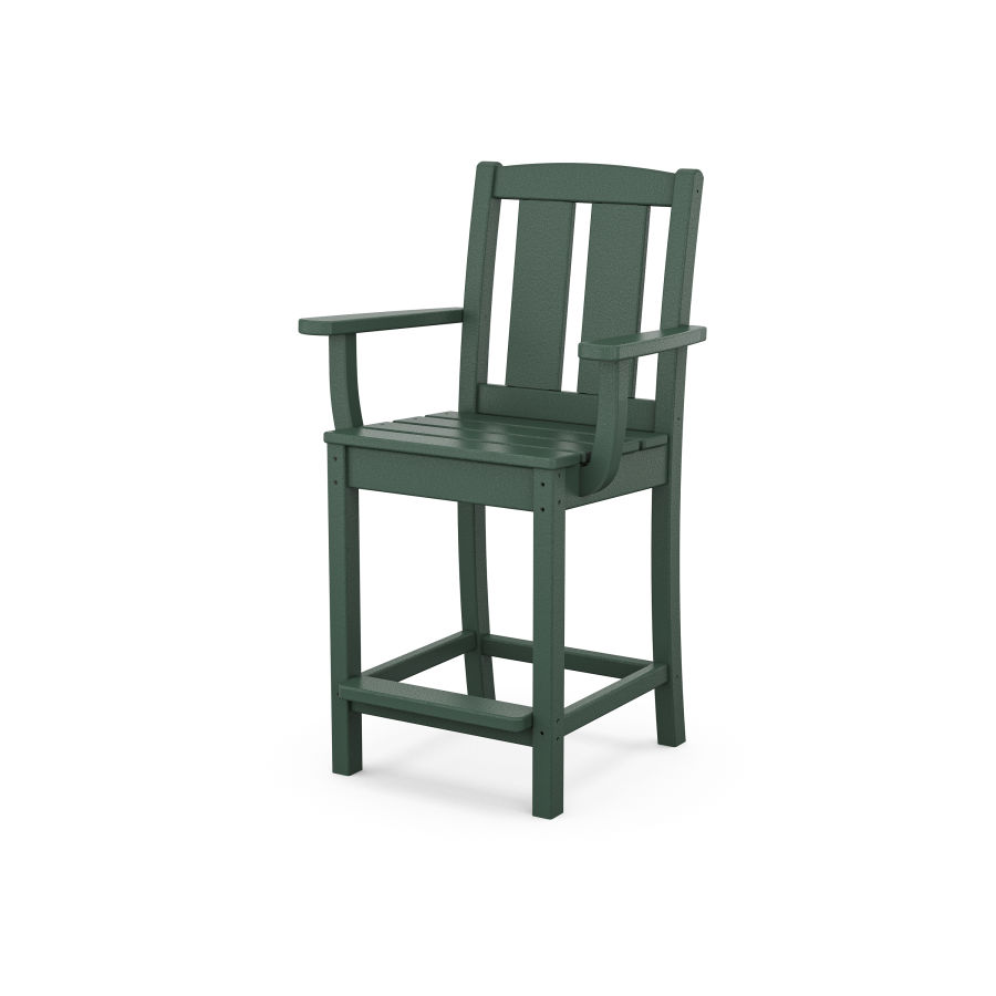 POLYWOOD Mission Counter Arm Chair in Green