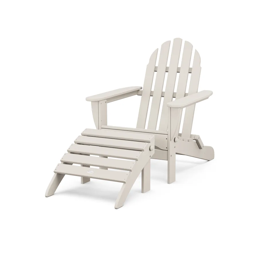 POLYWOOD Classic Adirondack 2-Piece Set in Sand