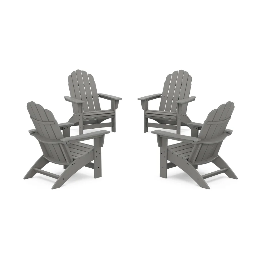 POLYWOOD 4-Piece Vineyard Grand Adirondack Chair Conversation Set