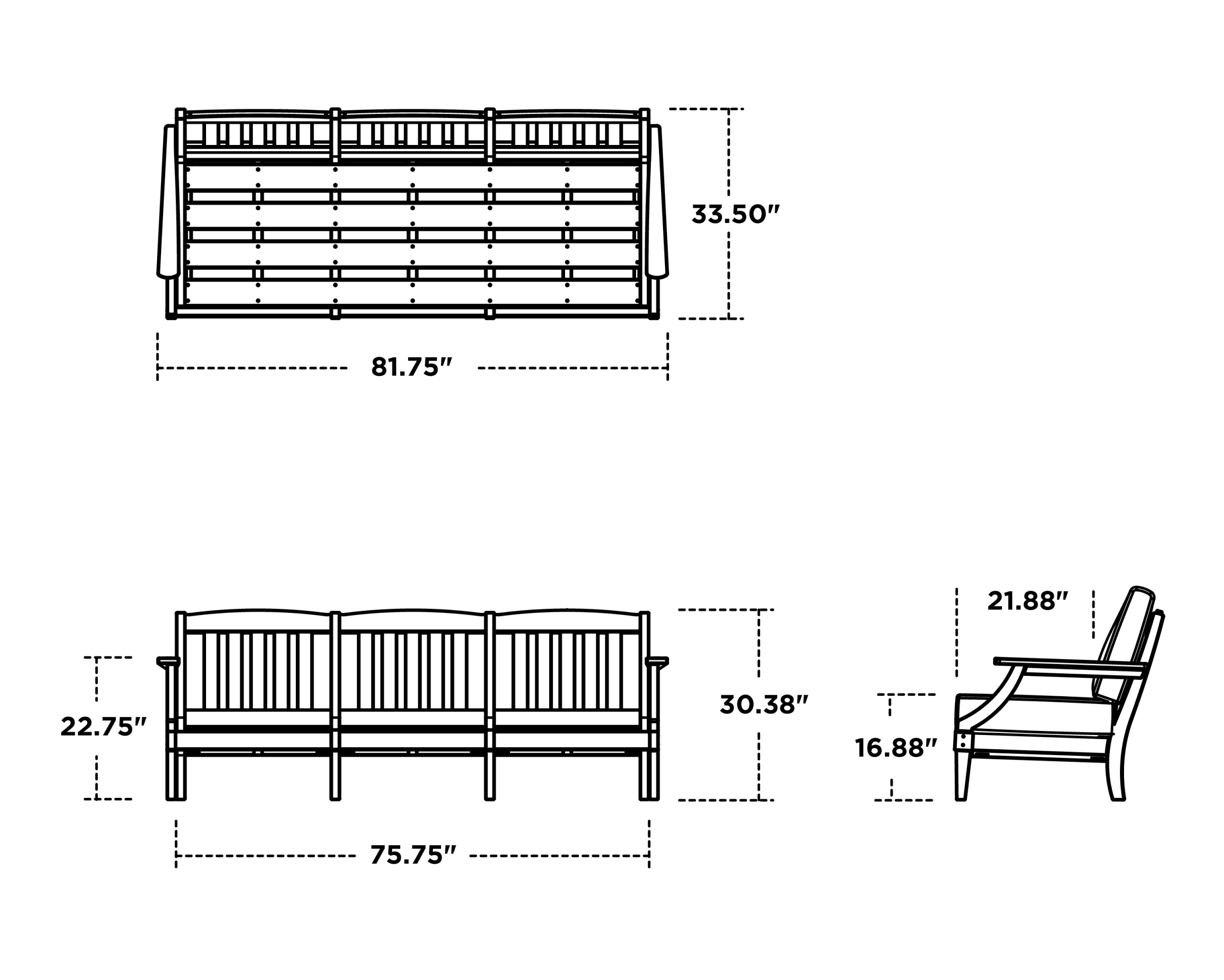 Dimensions for Estate Sofa