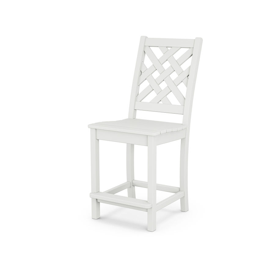POLYWOOD Wovendale Counter Side Chair in White