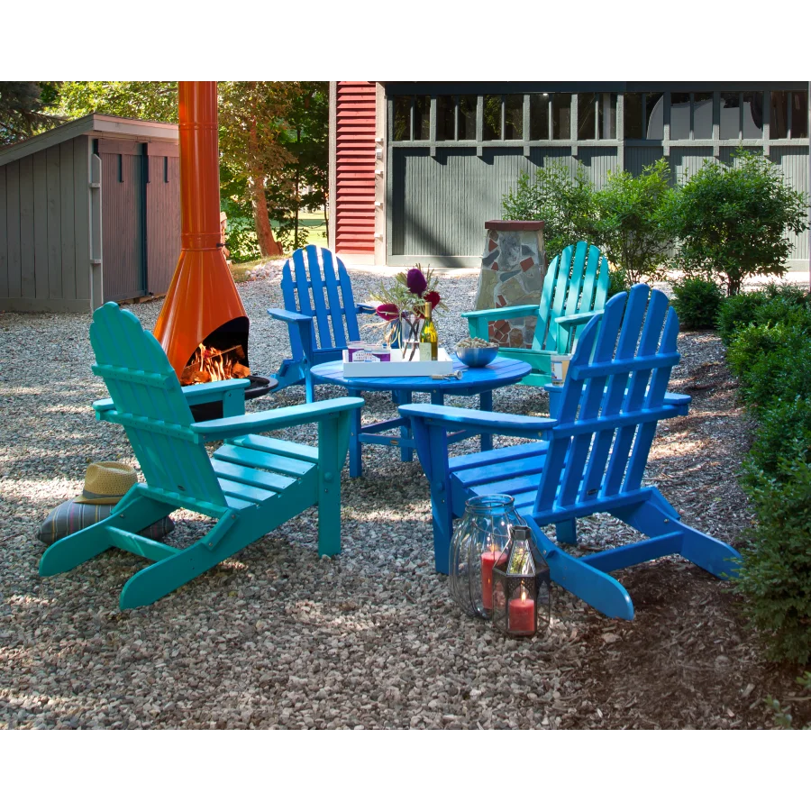 Classic Folding Adirondack 5-Piece Conversation Group